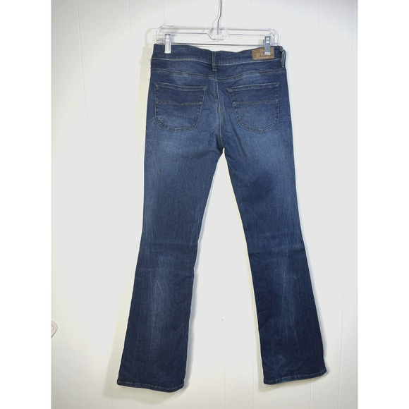 Diesel Lowboot Jeans Boot Cut Low Rise Dark Wash 32" Inseam Stretch Y2K Size 28 - Picture 1 of 16